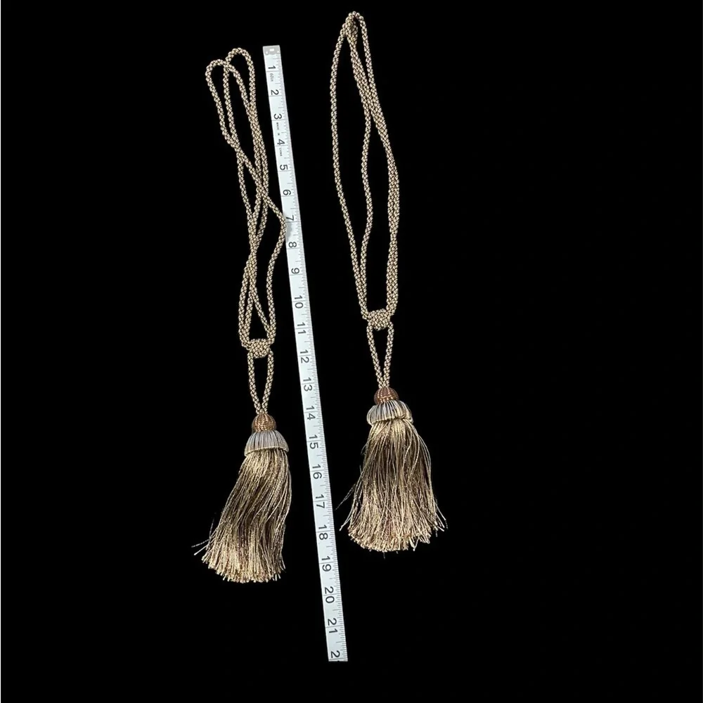 2Pc Tassel Tieback gold bronze curtain ties